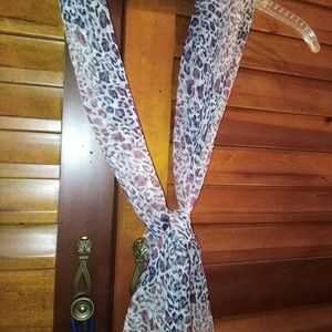 Purpoe and brown leopard print scarf